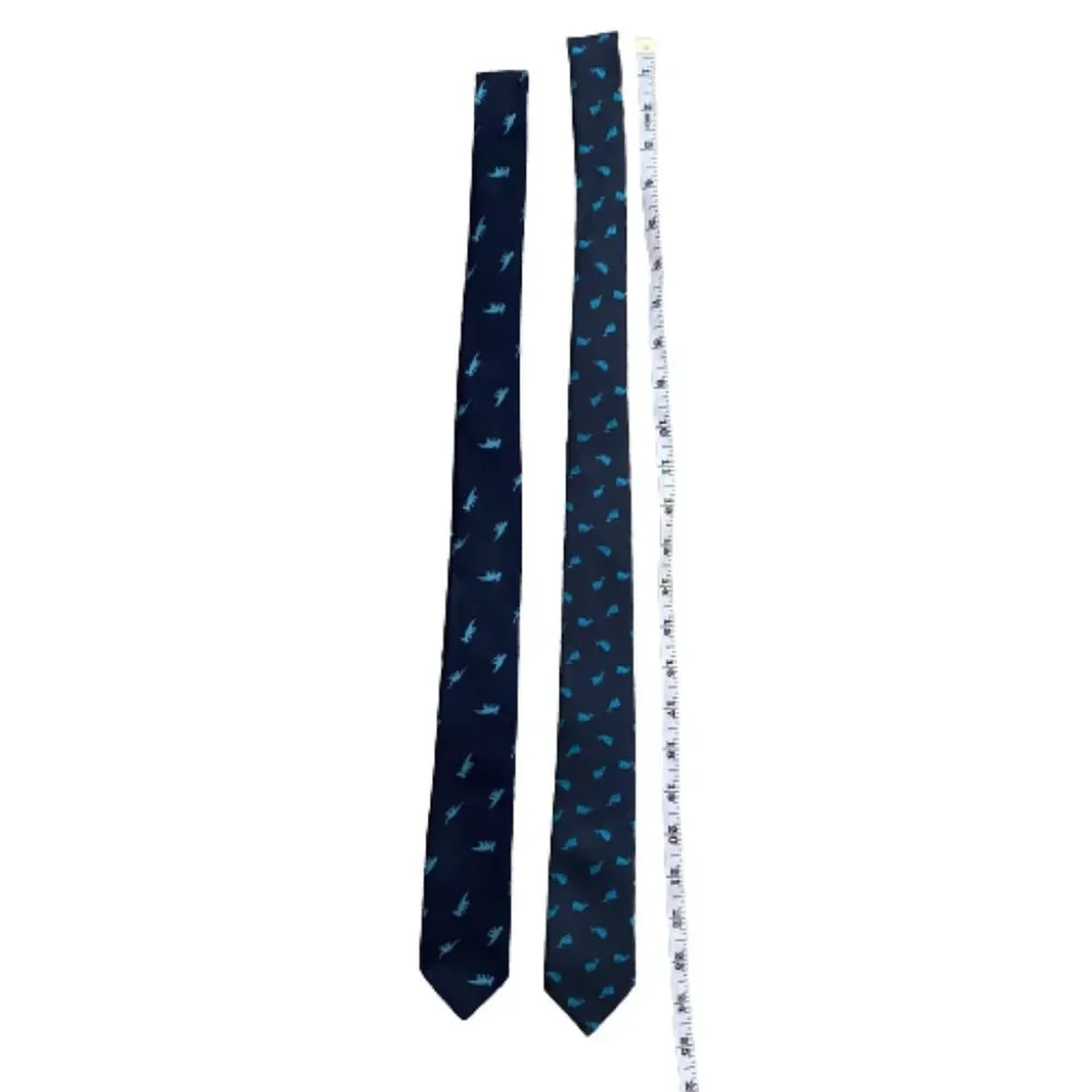 2 kids neckties whale & dinosaur